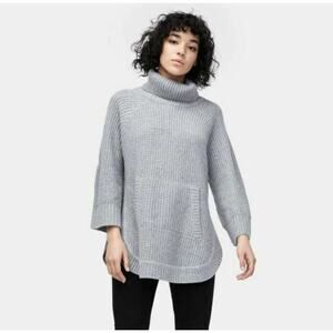 Ugg Raelynn Sweater Turtleneck Semi-Poncho Shape Wool Blend XS Gray